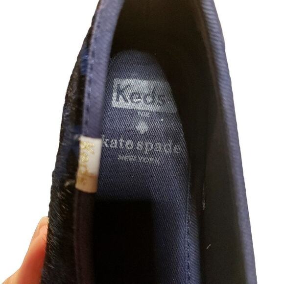 Keds x Kate Spade New York Triple Decker Sneakers 7 Blue Leopard Slip-on Calf - Picture 5 of 15